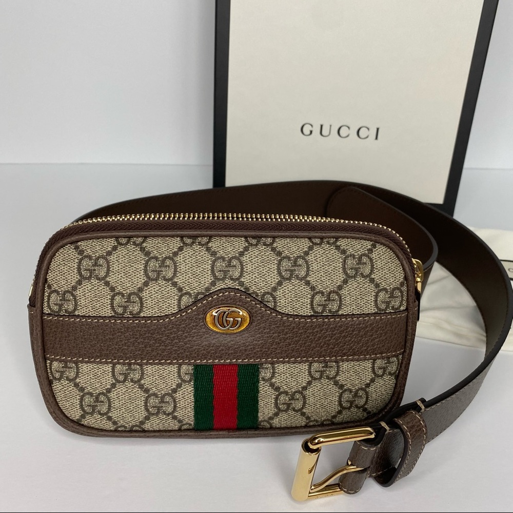 *NEW* Gucci Ophidia Brown Gg Supreme Belt Bag